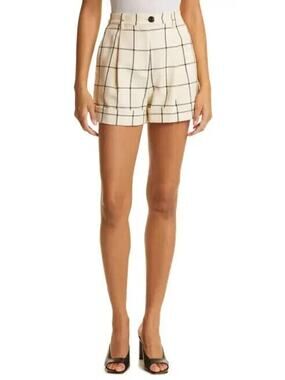 NEW rag & bone Women's 14 Ivy Plaid Windowpane Checks High Waist Cuffed Shorts